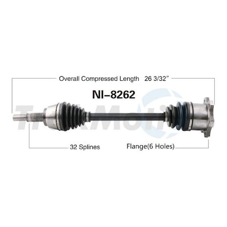Surtrack Axle Cv Axle Shaft, Ni-8262 NI-8262